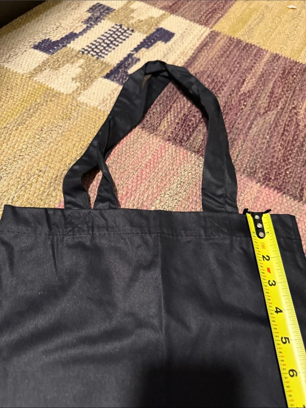 Saint Laurent Black Nylon Shopper Tote with White Logo